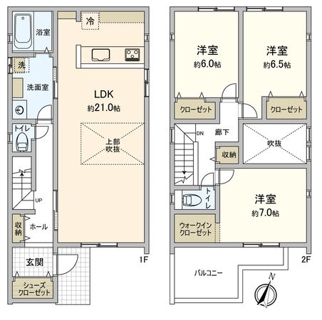 豊橋市羽根井町 新築戸建 間取図(平面図)