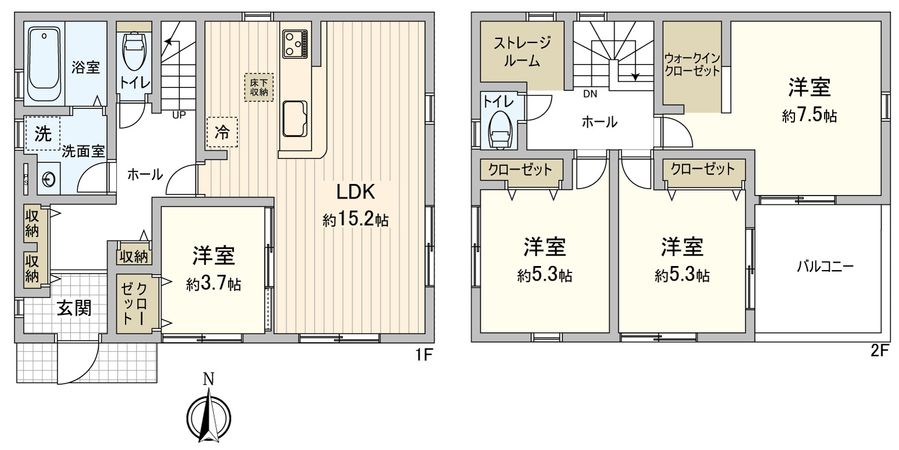 豊橋市上野町字上ノ山 新築戸建4号棟 間取図