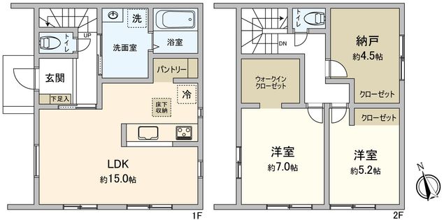 豊橋市東光町 新築一戸建3号棟 間取図(平面図)
