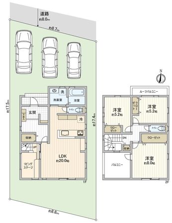 豊橋市東田町 新築戸建 間取図(平面図) 豊橋市東田町 新築戸建 間取図(平面図)