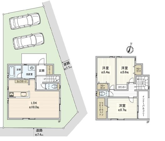 豊橋市向山東町 戸建 1号棟 間取図(平面図) 豊橋市向山東町 戸建 1号棟 間取図(平面図)