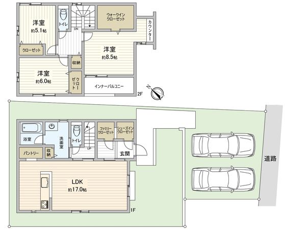 豊橋市向草間町字向郷 新築戸建 1号棟 間取図(平面図) 豊橋市向草間町字向郷 新築戸建 1号棟 間取図(平面図)