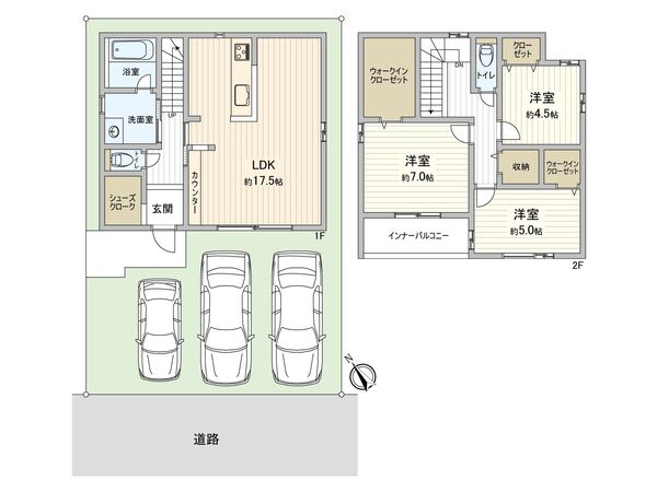 豊橋市高師町字小野 新築戸建 2号棟 間取図(平面図) 豊橋市高師町字小野 新築戸建 2号棟 間取図(平面図)