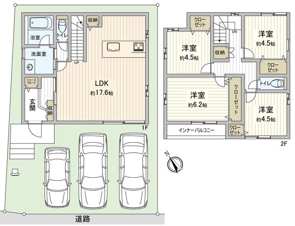 豊橋市高師町字小野 新築戸建 3号棟 間取図(平面図) 豊橋市高師町字小野 新築戸建 3号棟 間取図(平面図)
