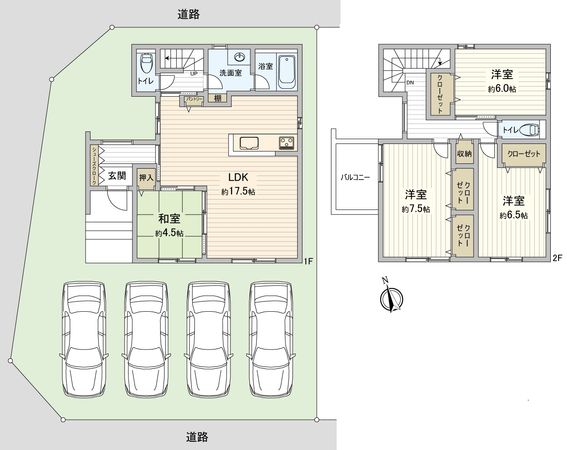 豊橋市西口町字元茶屋 新築戸建5号棟 間取図(平面図) 豊橋市西口町字元茶屋 新築戸建5号棟 間取図(平面図)