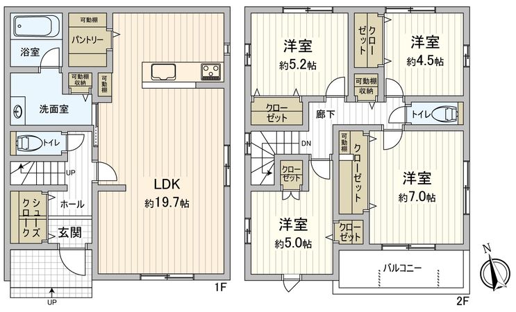 豊橋市牟呂外神町 新築戸建2号棟 間取図(平面図) 豊橋市牟呂外神町 新築戸建2号棟 間取図(平面図)