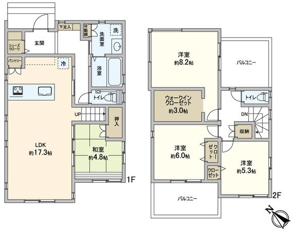 豊橋市前田南町2丁目 新築戸建 間取図(平面図) 豊橋市前田南町2丁目 新築戸建 間取図(平面図)