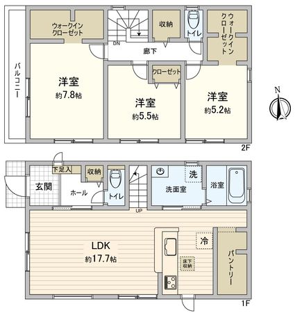 豊橋市南栄町字東山 新築戸建1号棟 間取図(平面図) 豊橋市南栄町字東山 新築戸建1号棟 間取図(平面図)