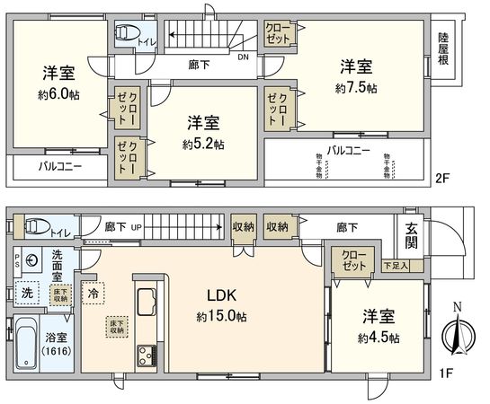 豊橋市東郷町 新築戸建3号棟 間取図(平面図) 豊橋市東郷町 新築戸建3号棟 間取図(平面図)