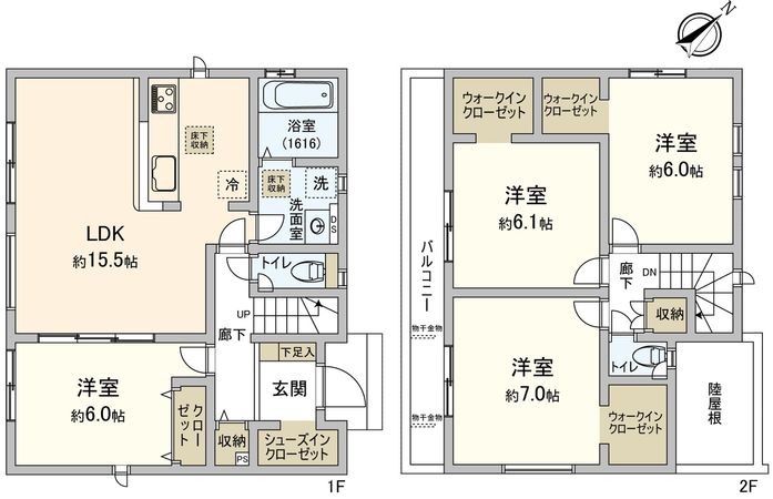 豊橋市牧野町 新築戸建4号棟 間取図(平面図) 豊橋市牧野町 新築戸建4号棟 間取図(平面図)