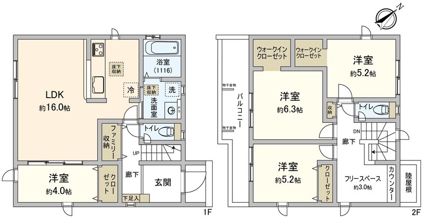 豊橋市牧野町 新築戸建5号棟 間取図(平面図) 豊橋市牧野町 新築戸建5号棟 間取図(平面図)