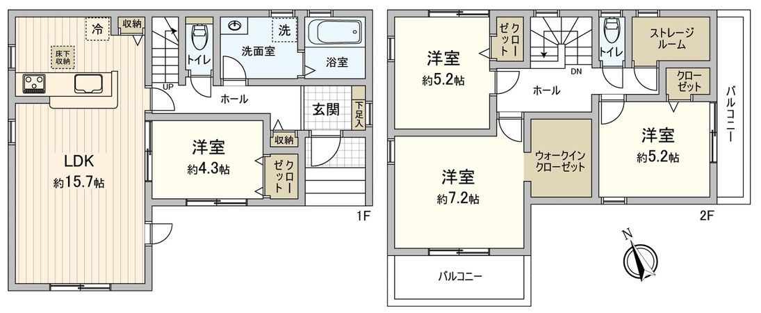 豊橋市牛川町字道上 新築戸建1号棟 間取図(平面図) 豊橋市牛川町字道上 新築戸建1号棟 間取図(平面図)