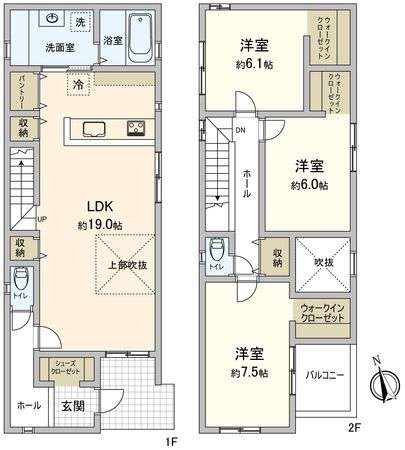 豊橋市船町 新築戸建1号棟 間取図(平面図) 豊橋市船町 新築戸建1号棟 間取図(平面図)