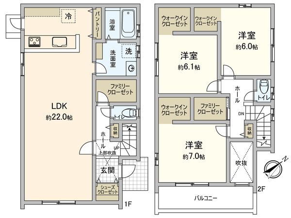 豊橋市つつじが丘3丁目 新築戸建1号棟 間取図(平面図) 豊橋市つつじが丘3丁目 新築戸建1号棟 間取図(平面図)