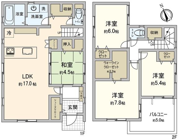 豊橋市柱一番町 新築戸建2号棟 間取図(平面図) 豊橋市柱一番町 新築戸建2号棟 間取図(平面図)