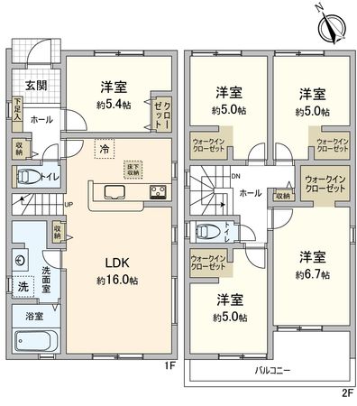 豊川市大堀町 新築戸建1号棟 間取図(平面図) 豊川市大堀町 新築戸建1号棟 間取図(平面図)