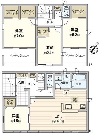 豊川市平井町西野地 新築戸建3号棟 間取図(平面図) 豊川市平井町西野地 新築戸建3号棟 間取図(平面図)