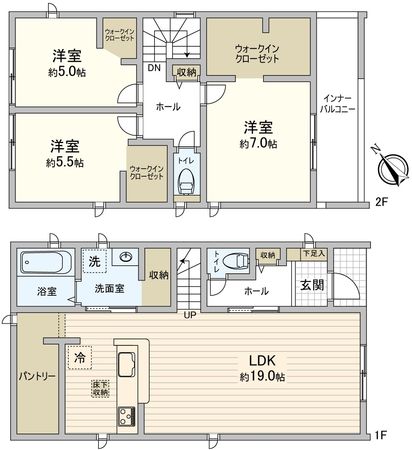豊川市伊奈町新屋 新築戸建2号棟 間取図(平面図) 豊川市伊奈町新屋 新築戸建2号棟 間取図(平面図)