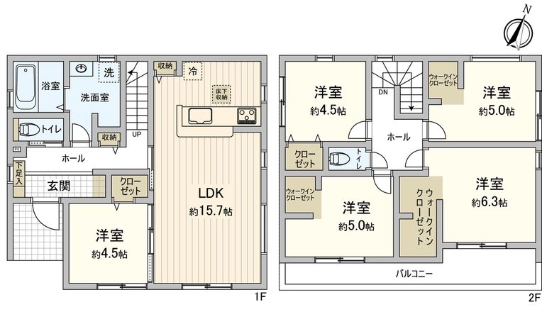 豊川市明野町1丁目 新築戸建1号棟 間取図(平面図) 豊川市明野町1丁目 新築戸建1号棟 間取図(平面図)