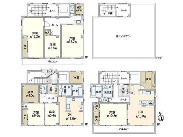 豊橋市曲尺手町 戸建 間取図(平面図)