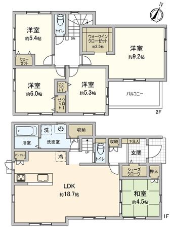 豊橋市西幸町字浜池 新築戸建1号棟 間取図(平面図) 豊橋市西幸町字浜池 新築戸建1号棟 間取図(平面図)