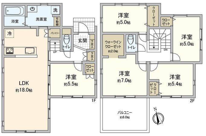 豊川市金屋本町2丁目 新築戸建1号棟 間取図(平面図) 豊川市金屋本町2丁目 新築戸建1号棟 間取図(平面図)