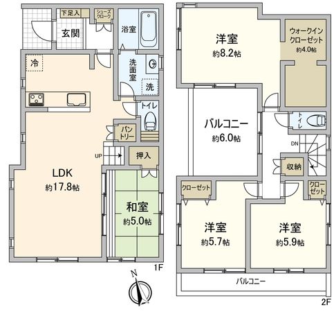 豊川市金屋本町2丁目 新築戸建2号棟 間取図(平面図) 豊川市金屋本町2丁目 新築戸建2号棟 間取図(平面図)