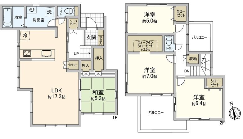 豊川市金屋本町2丁目 新築戸建4号棟 間取図(平面図) 豊川市金屋本町2丁目 新築戸建4号棟 間取図(平面図)