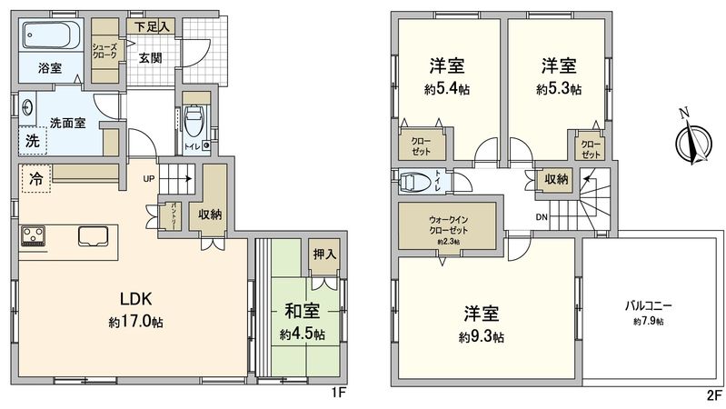 豊川市萩山町1丁目 新築戸建4号棟 間取図(平面図) 豊川市萩山町1丁目 新築戸建4号棟 間取図(平面図)