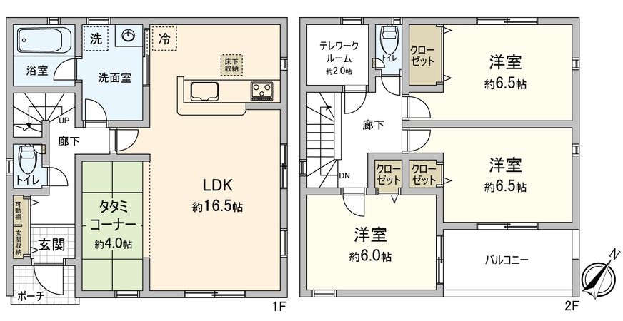 豊川市小坂井町野地 新築戸建1号棟 間取図(平面図)