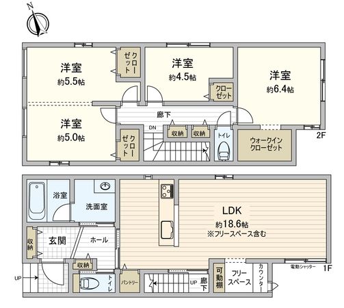 豊橋市西橋良町 新築戸建4号棟 間取図(平面図) 豊橋市西橋良町 新築戸建4号棟 間取図(平面図)
