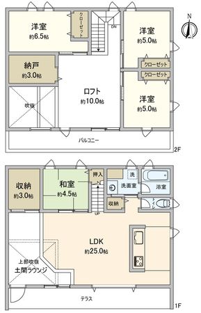 豊川市長沢町古城 戸建 間取図(平面図) 豊川市長沢町古城 戸建 間取図(平面図)