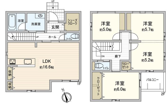 豊橋市西橋良町 新築戸建2号棟 間取図(平面図) 豊橋市西橋良町 新築戸建2号棟 間取図(平面図)