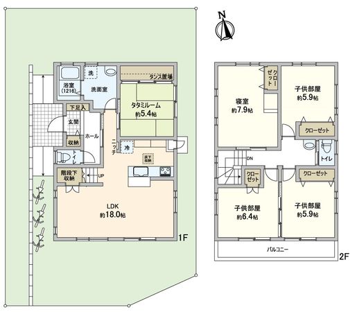 豊川市長沢町古城 戸建 間取図(平面図)