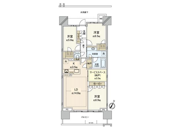プラウドタワー豊橋 間取図(平面図)