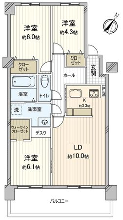 ライオンズマンション向山 間取図(平面図) ライオンズマンション向山 間取図(平面図)