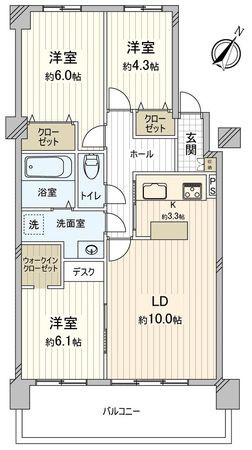 ライオンズマンション向山 間取図(平面図) ライオンズマンション向山 間取図(平面図)