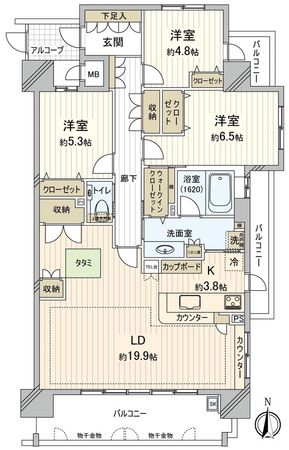リベラマークス錦町 間取図(平面図) リベラマークス錦町 間取図(平面図)