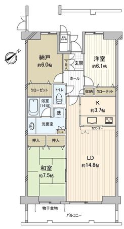 ピュアライフ草間Ⅲ 間取図(平面図) ピュアライフ草間Ⅲ 間取図(平面図)