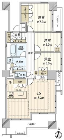 バンベール橦木町 間取図(平面図)