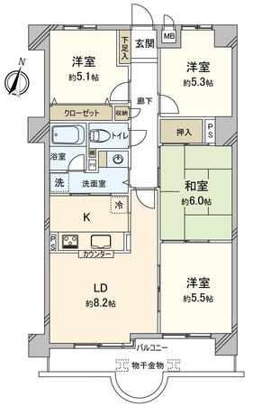 真栄マンション豊橋 間取図(平面図)