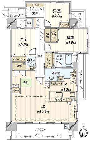 リベラマークス錦町 間取図(平面図) リベラマークス錦町 間取図(平面図)