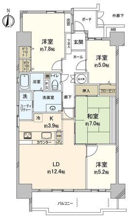 パストラルハイム豊橋1番館 間取図(平面図) パストラルハイム豊橋1番館 間取図(平面図)