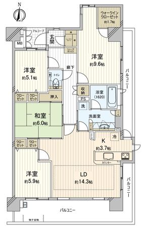 キャンファーローレルタワー豊橋 間取図(平面図) キャンファーローレルタワー豊橋 間取図(平面図)