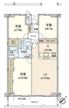 ピュアライフ潮崎 間取図(平面図) ピュアライフ潮崎 間取図(平面図)