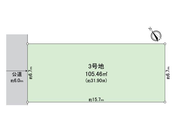名古屋市北区上飯田東町4丁目 土地 3号地 区画図 名古屋市北区上飯田東町4丁目 土地 3号地 区画図