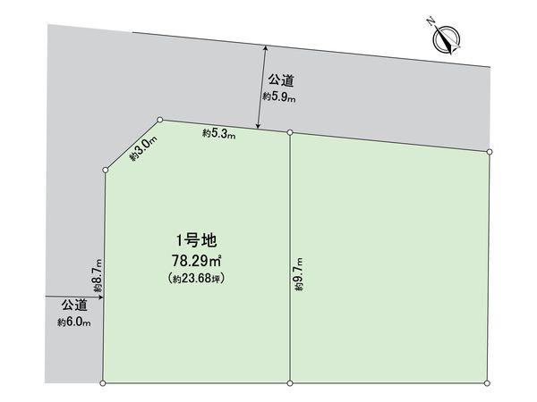 名古屋市北区上飯田東町4丁目 土地 1号地 区画図 名古屋市北区上飯田東町4丁目 土地 1号地 区画図