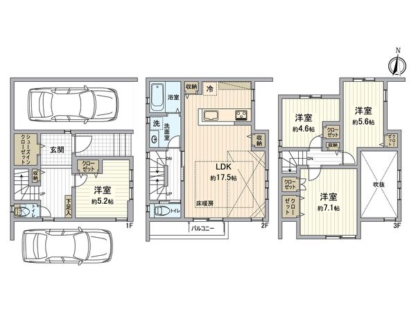北区成願寺1丁目 間取図(平面図) 北区成願寺1丁目 間取図(平面図)