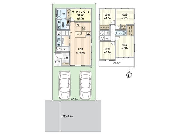 北区長喜町3丁目 2号棟 間取図(平面図)