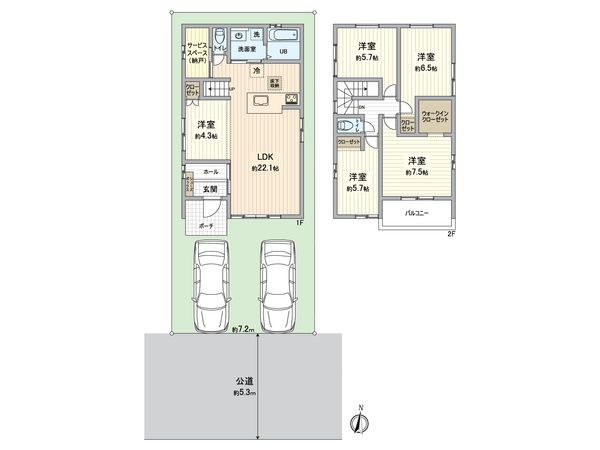 北区長喜町3丁目 1号棟 間取図(平面図)